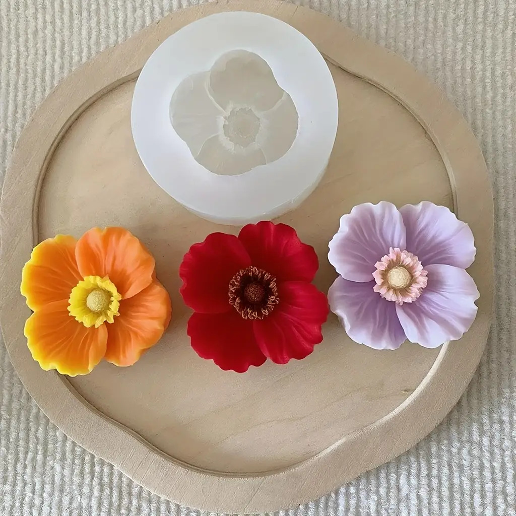 Resin Art Clay - Flower Silicone Candle Mold, Can Be