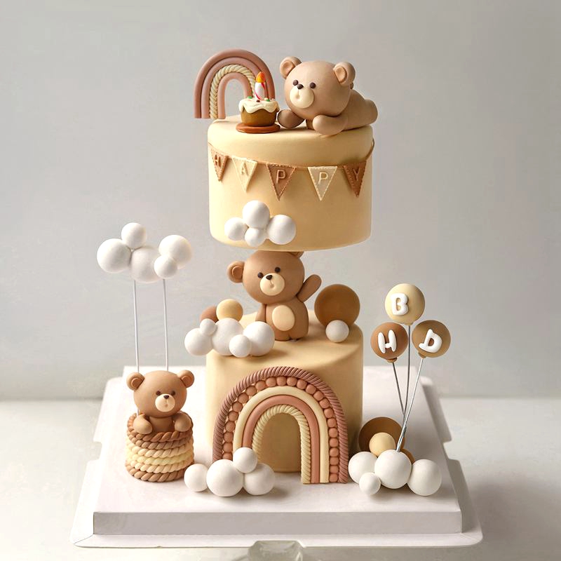Resin Art Clay - Soft Clay Cute Bear Cake Topper