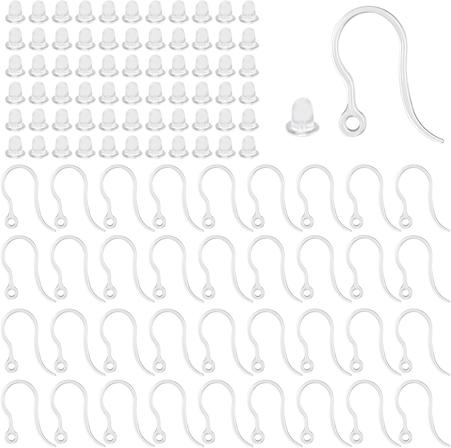 Resin Art Kits For Adults - 40pcs Clear Plastic Earring Hooks Ear