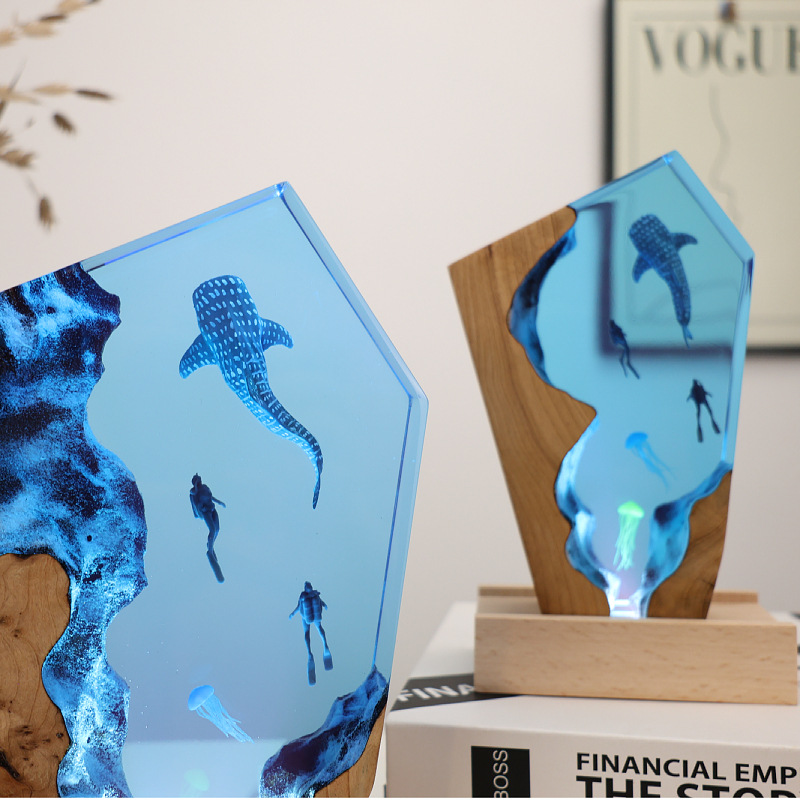 Resin Cave Whale Diver Desktop - Resin Art Wedding Gift recension och pris