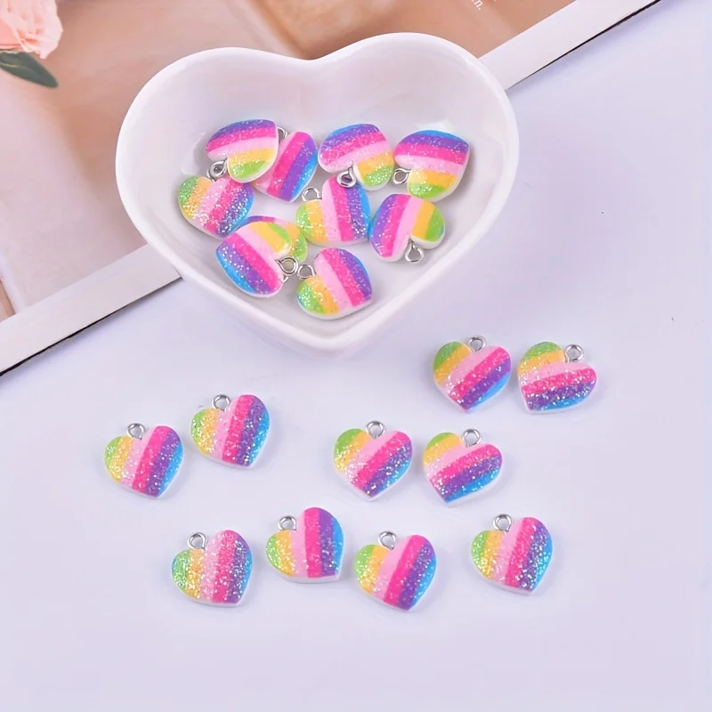10Pcs Colorful Heart Resin Cha - Resin Art Kits For Adults recension och pris