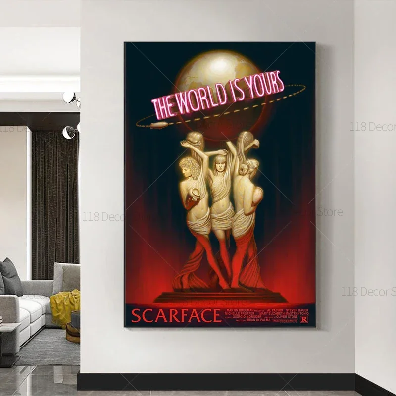 The World Is Yours Scarface Re - Resin Art On Canvas recension och pris