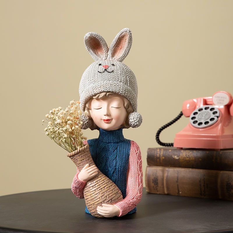 Modern Girl Vase Bag Vase Room - Resin Art Gift For Birthday recension och pris