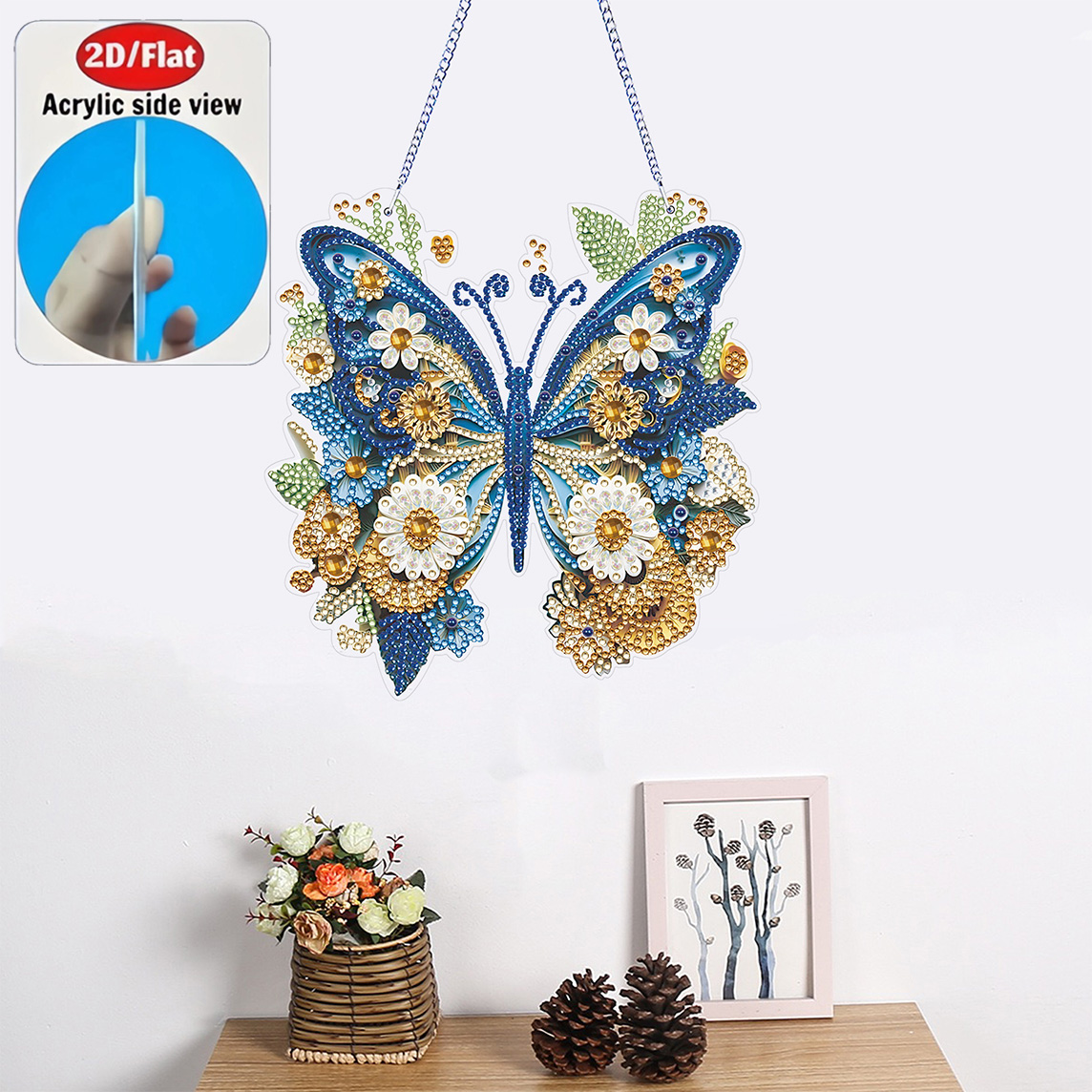 2D Flat Butterfly Ornament Acr - Resin Art Gift For Birthday recension och pris