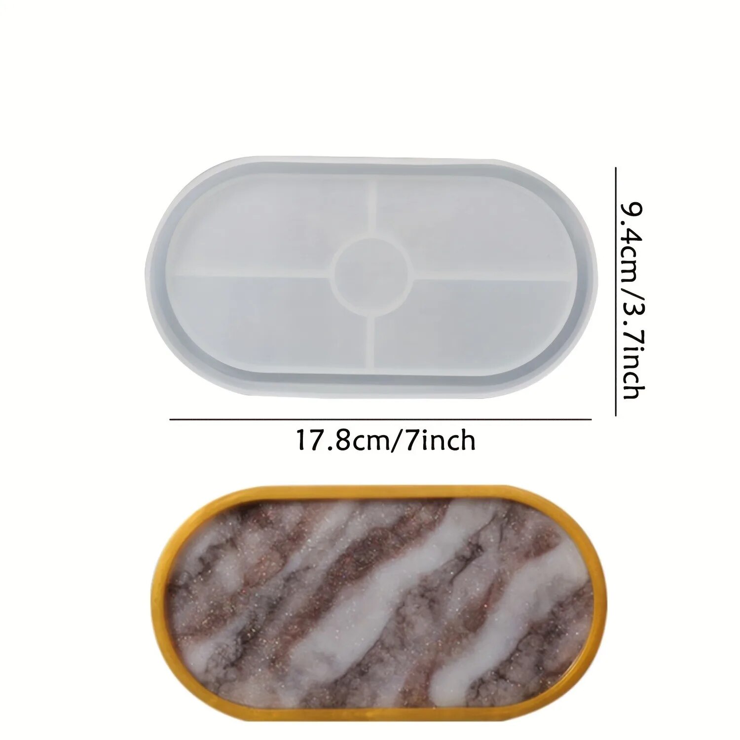 1pc Oval Coaster Epoxy Resin C - Resin Art Clay recension och pris