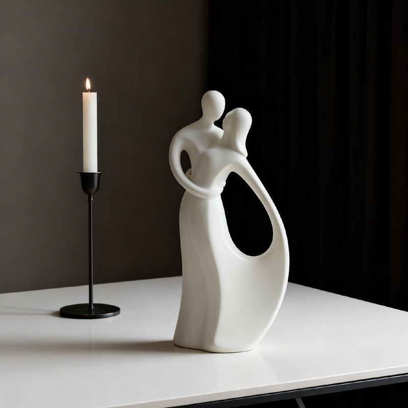Nordic Ceramic Couple Hugging  - Resin Art Wedding Gift recension och pris