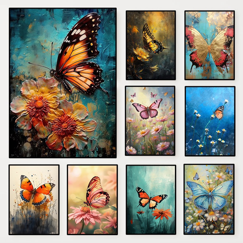 Floral Butterfly Poster Colorf - Resin Art Of Flowers recension och pris