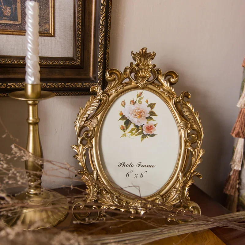 Retro Gold Oval Resin Photo Fr - Resin Art Wedding Gift recension och pris