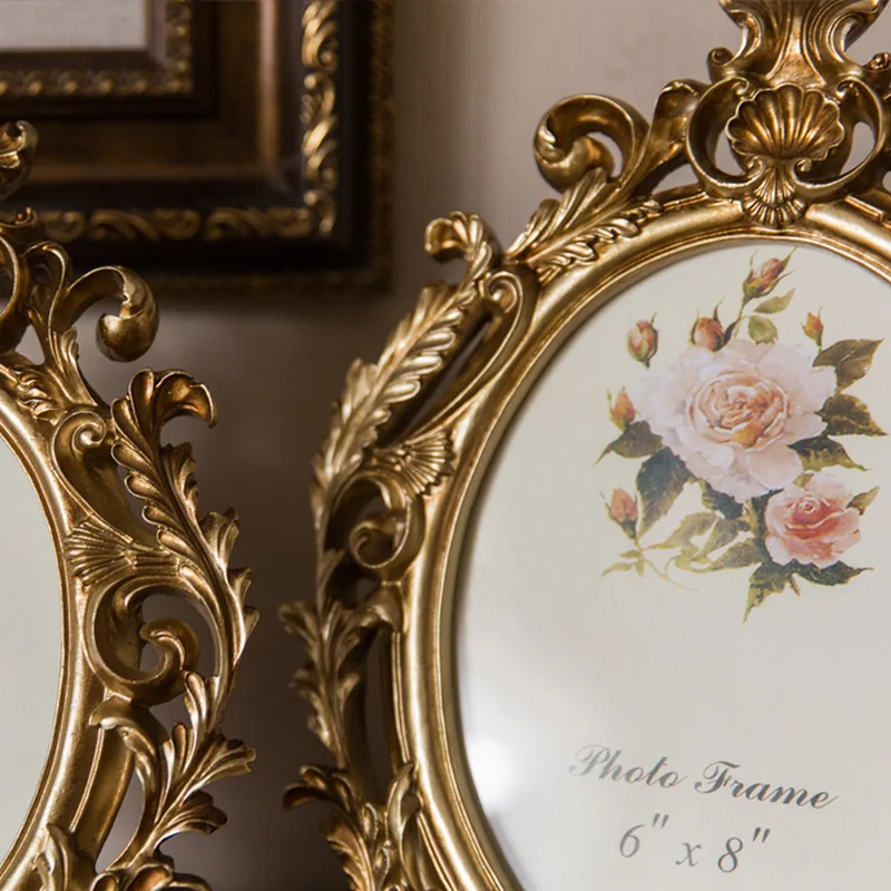 Retro Gold Oval Resin Photo Fr - Resin Art Wedding Gift recension och pris