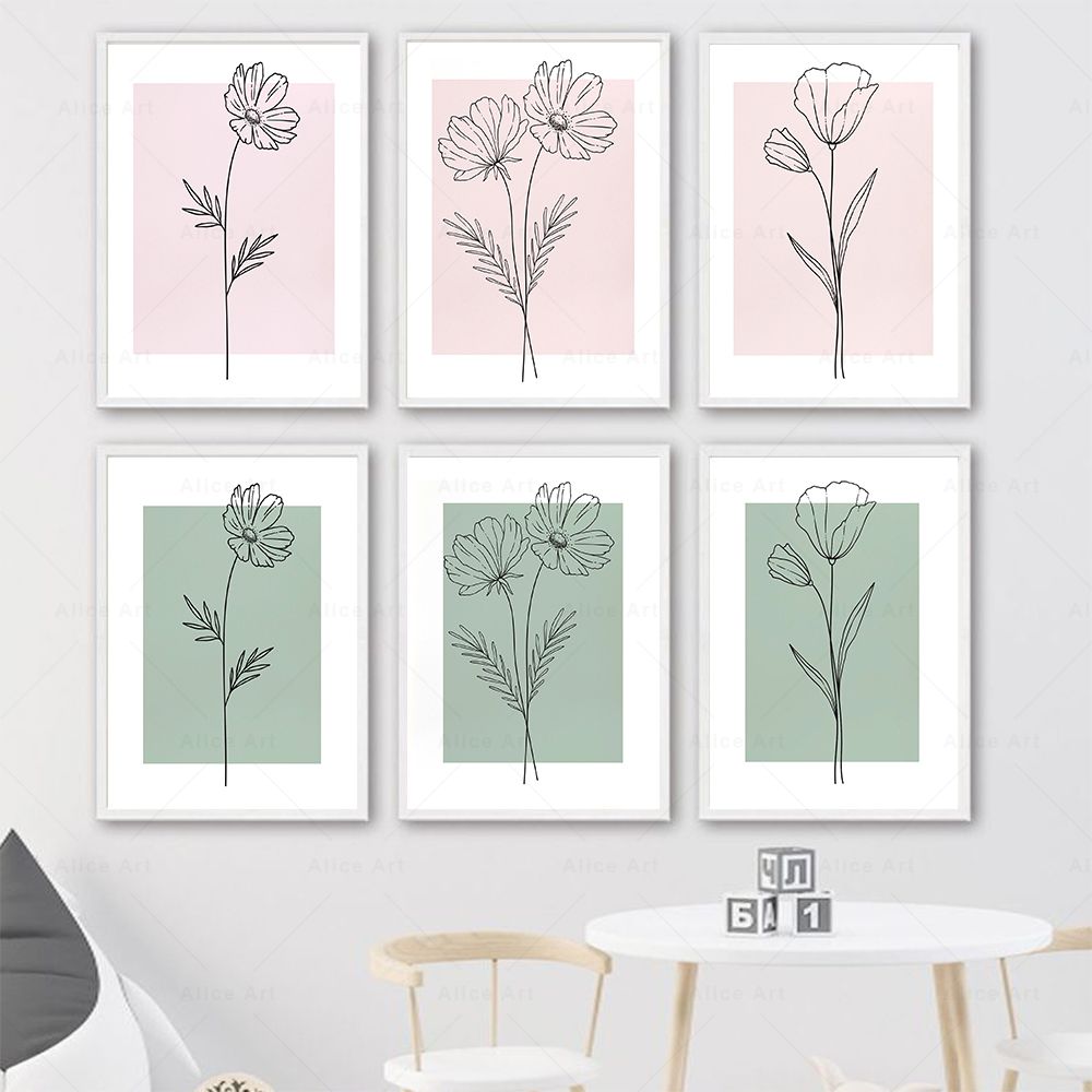 Botanical Line Art Flowers Pin - Resin Art Of Flowers recension och pris